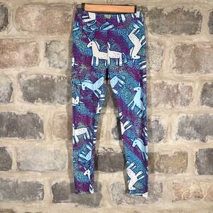LuLaRoe One Size Unicorn Print Leggings Blue Pink‎ Teal Purple Women Whimsy Fun